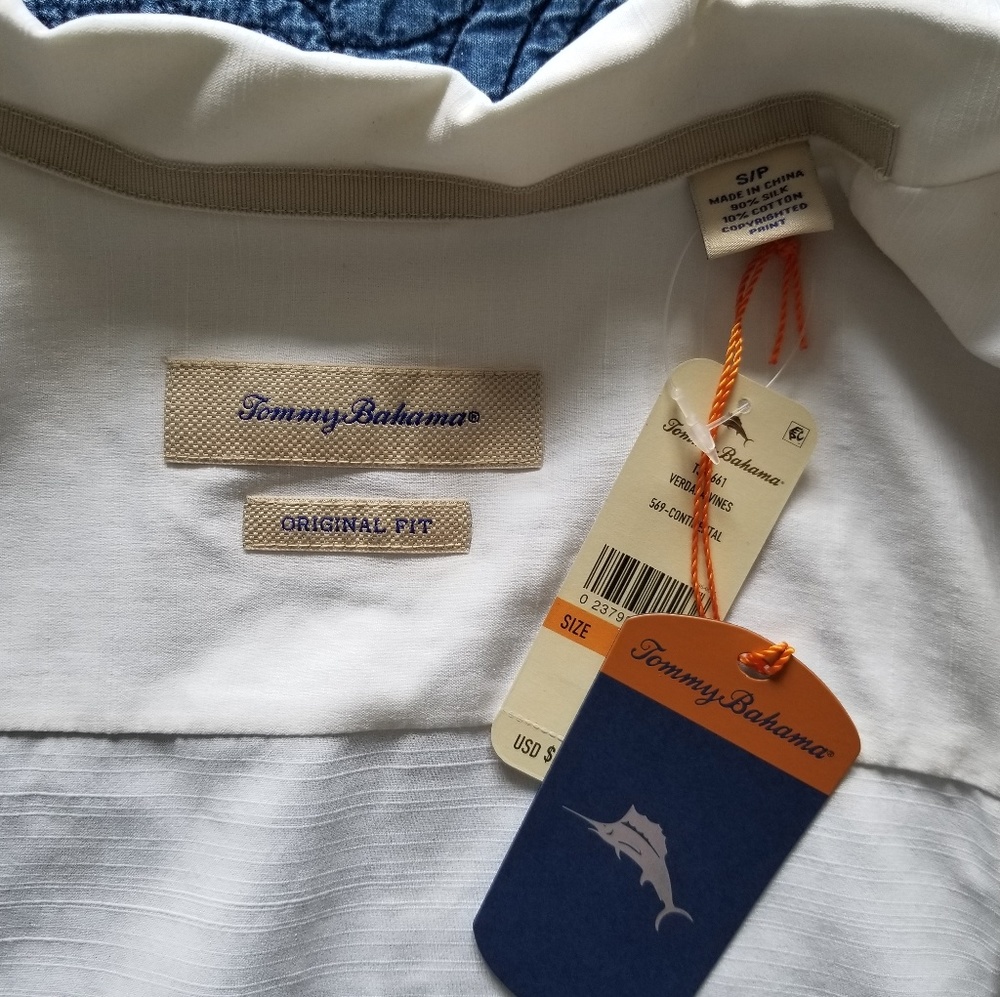Embroidered Tommy Bahama Silk Shirt - Picture 6 of 6